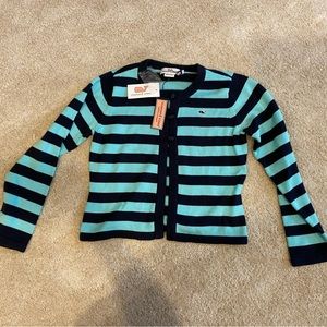 Vineyard Vines Blue Striped Knit Sweater Girls Large Size 14 New with Tags